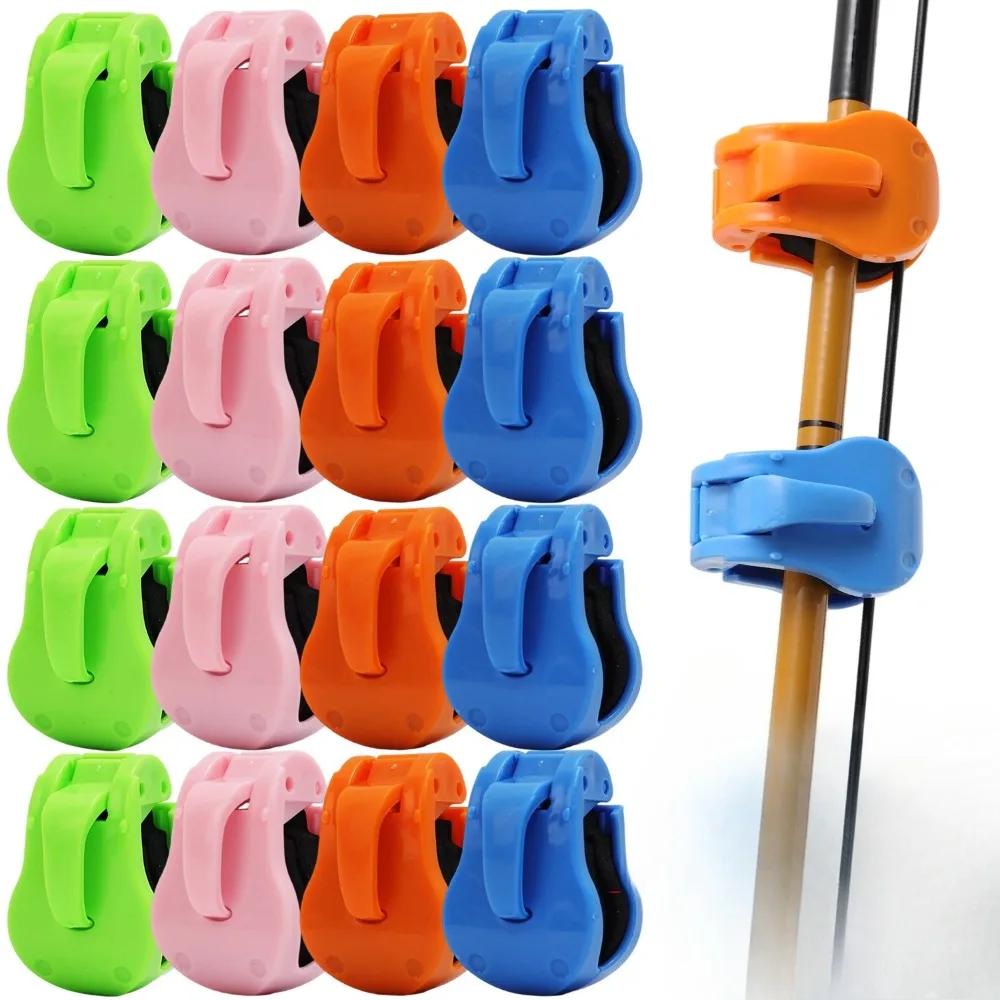 Support de canne à pêche mural compact - Fixation par clips et sangles pour rangement facile