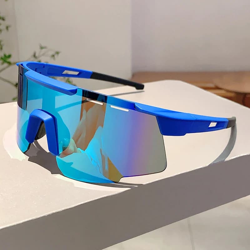 Lunettes monobloc sport pêche extérieur - Protection UV miroir oversize vélo cyclisme
