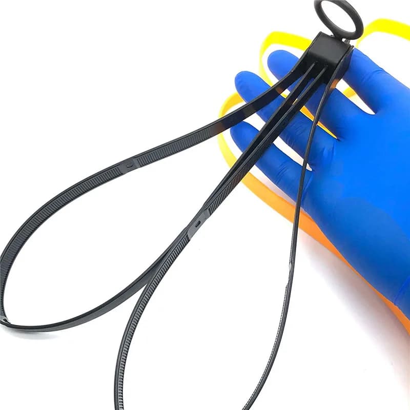 Menottes plastique tactiques attaches câbles pêche sécurité matériel jaune noir accessoires