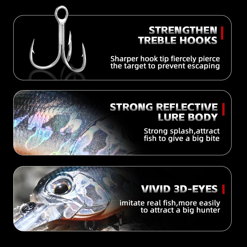 Leurre jerk crank MEREDITH M65 flottant 14g 11 couleurs - wobbler professionnel profondeur 2.0-2.5m pêche