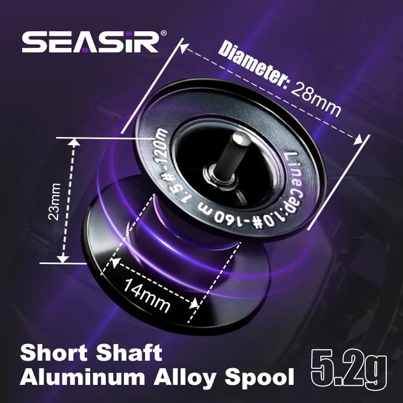 Moulinet Baitcasting Ultralight Seasir ZERO-VX 133g - Rapport 7.6:1 - Pêche en Eau Douce et Salée
