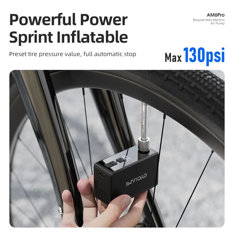 Pompe électrique automatique CYCLAMI AM6 Pro mini pour VTT et vélo de route - Accessoire pêche mobile