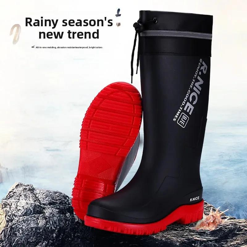 Bottes de pêche homme High-Tube imperméables anti-dérapantes renforcées pour chantier et fruits de mer