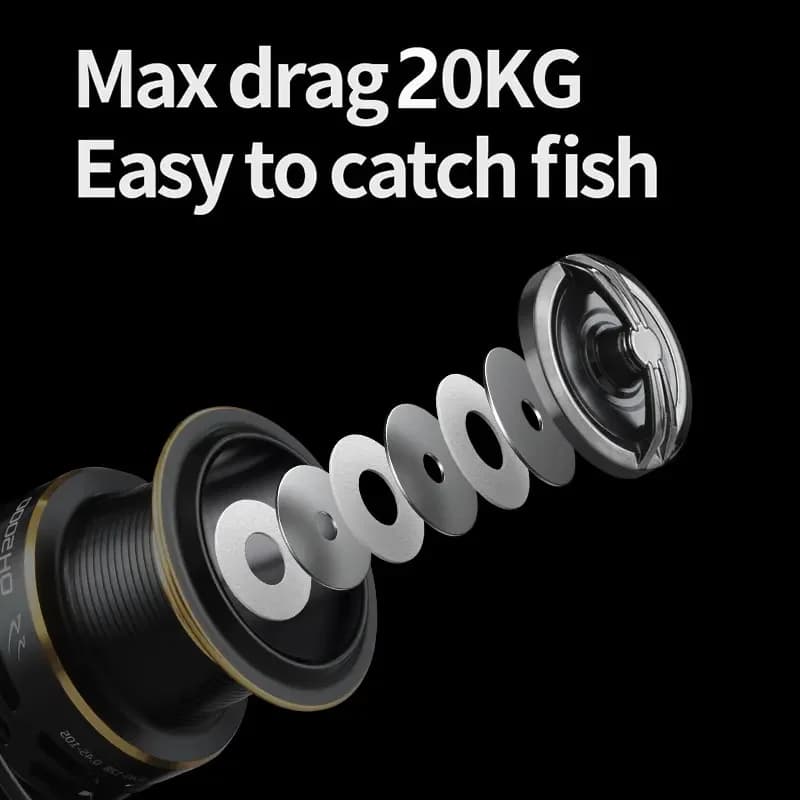 Moulinet carpe LINNHUE QH3000-9000 double frein 20kg - Carretilha pesca mer avec bobine spare