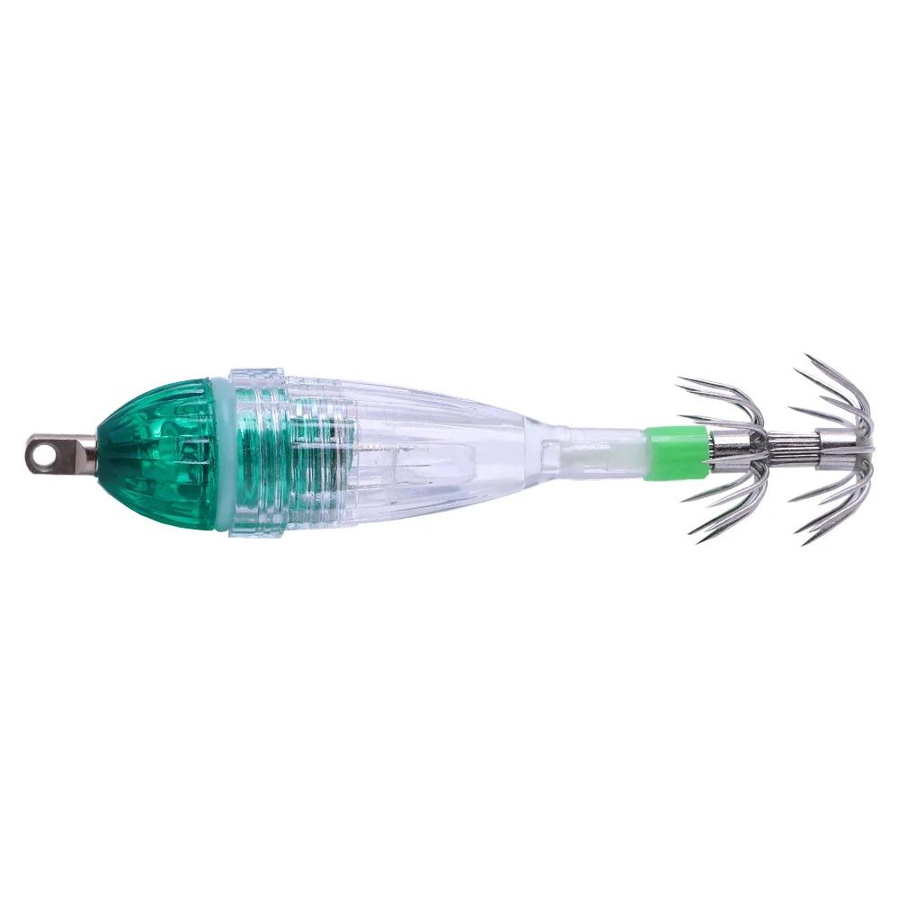 2 lumières de pêche avec hameçons LED clignotantes pour attirer calmars la nuit sous l'eau
