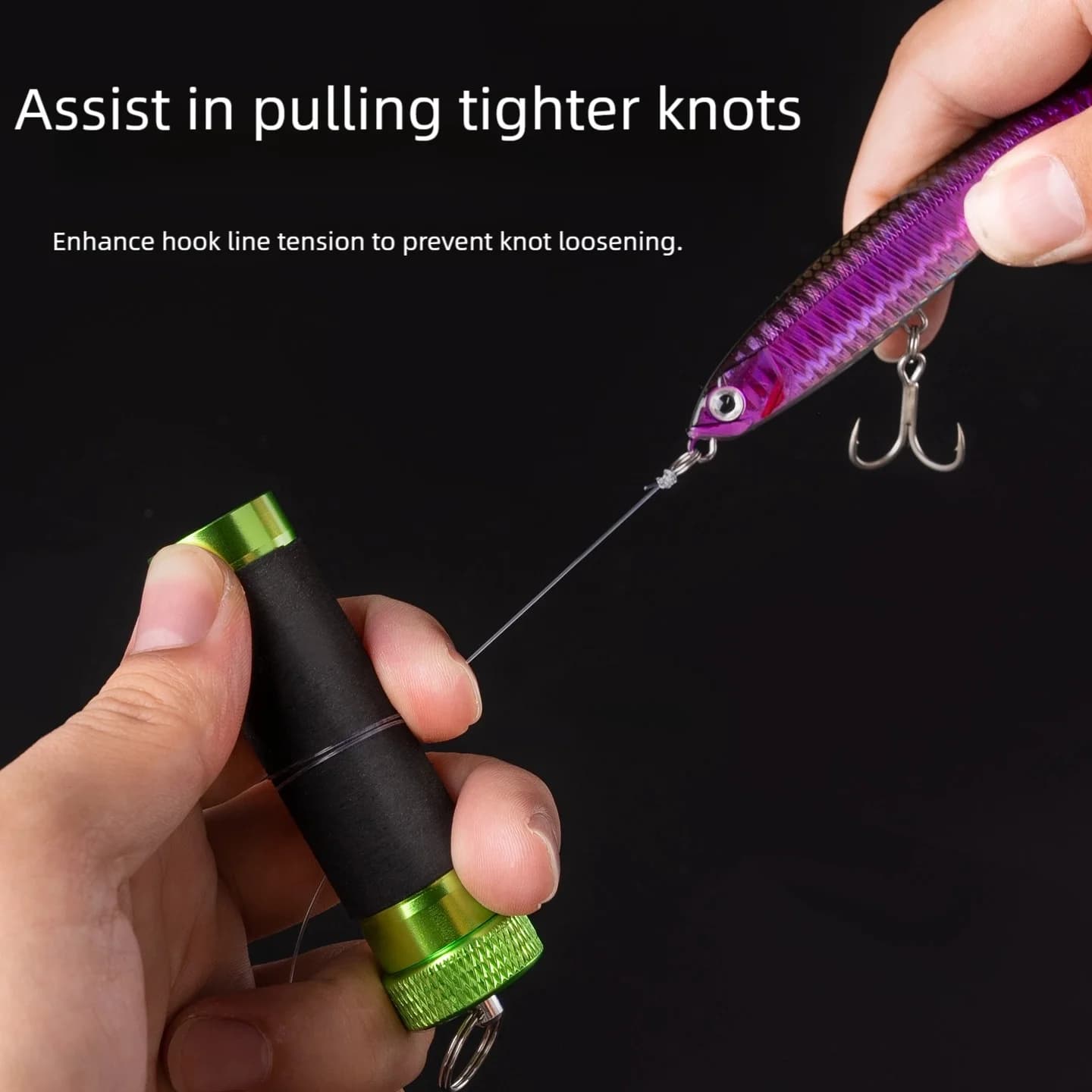 Line Pull Rod Aluminum Alloy,Rubber Anti-Slip,Snag Line Pulling/Hook Tying & Kno