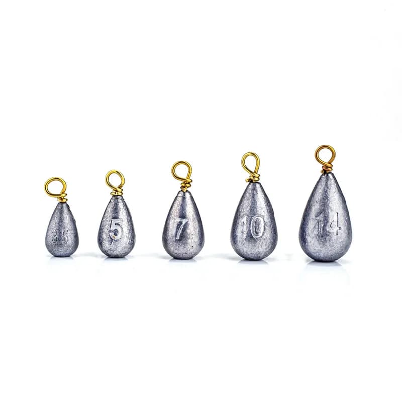 22 plombs de pêche en forme de larme pour eau douce et salée - poids drop shot et casting pour basse
