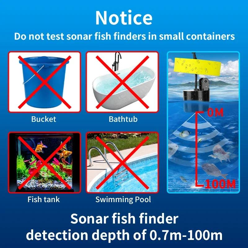 Sondeur portable avec alarme 100m couverture 45° détection poissons lac mer pêche sportive