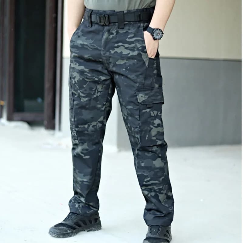 Pantalon tactique homme imperméable - Pantalon cargo multi-poches résistant pour activités outdoor
