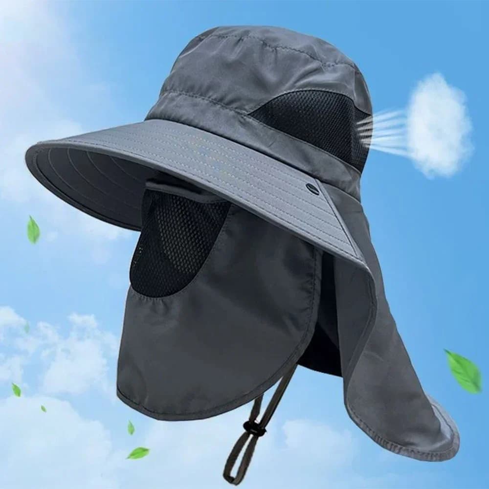Chapeau de pêcheur protection UV avec rabat cou-nuque pour hommes et femmes pêche