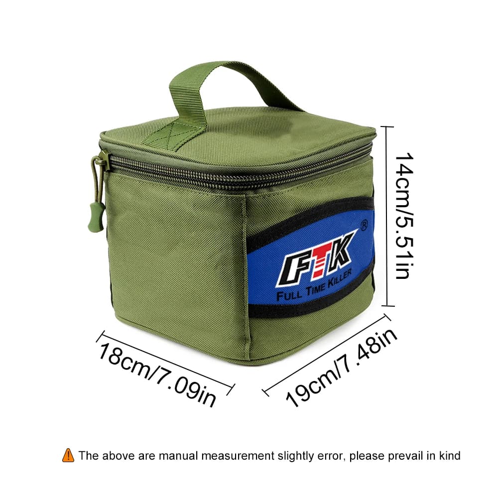 Sac de rangement moulinet pêche FTK en toile Oxford, étui portatif étanche accessoires pêche