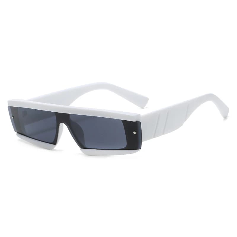 Lunettes de soleil carrées étroites vertes UV400 - Style nature pour pêche en forêt et rivière