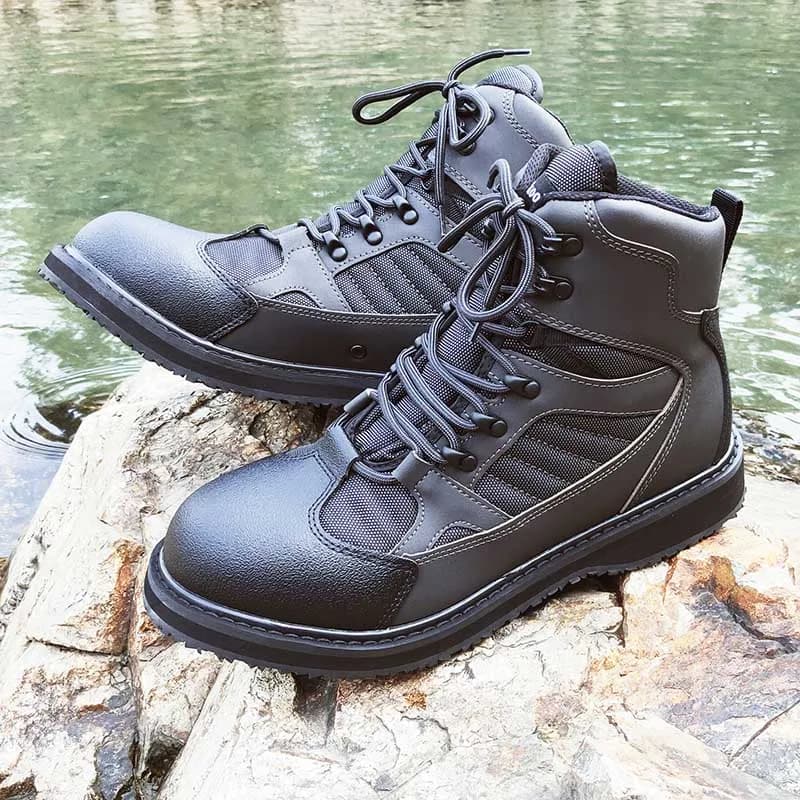 Chaussures de pêche en caoutchouc ou semelle feutre - Bottes de chasse et pêche en rivière antidérapantes