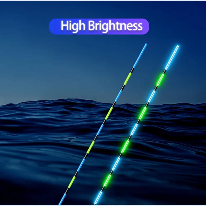 Lot de 3 flotteurs de pêche nocturne électriques avec lumière bleu-vert HD, source fraîche sans éblouissement pour accessoires