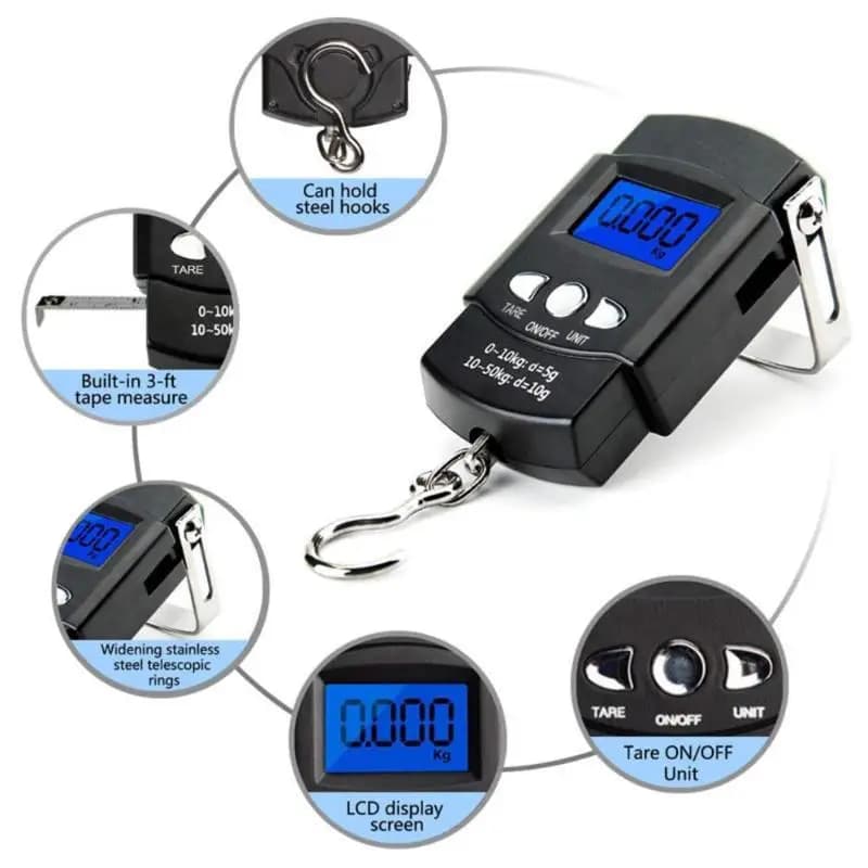 Mini balance électronique 50kg/10g pour pêche, voyage et cuisine - Pèse-digital compact polyvalent LCD