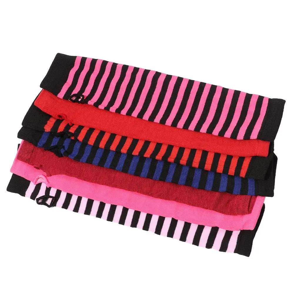 Gants de pêche femme sans doigts en coton classique manchons longs rayés pour pêche hivernale