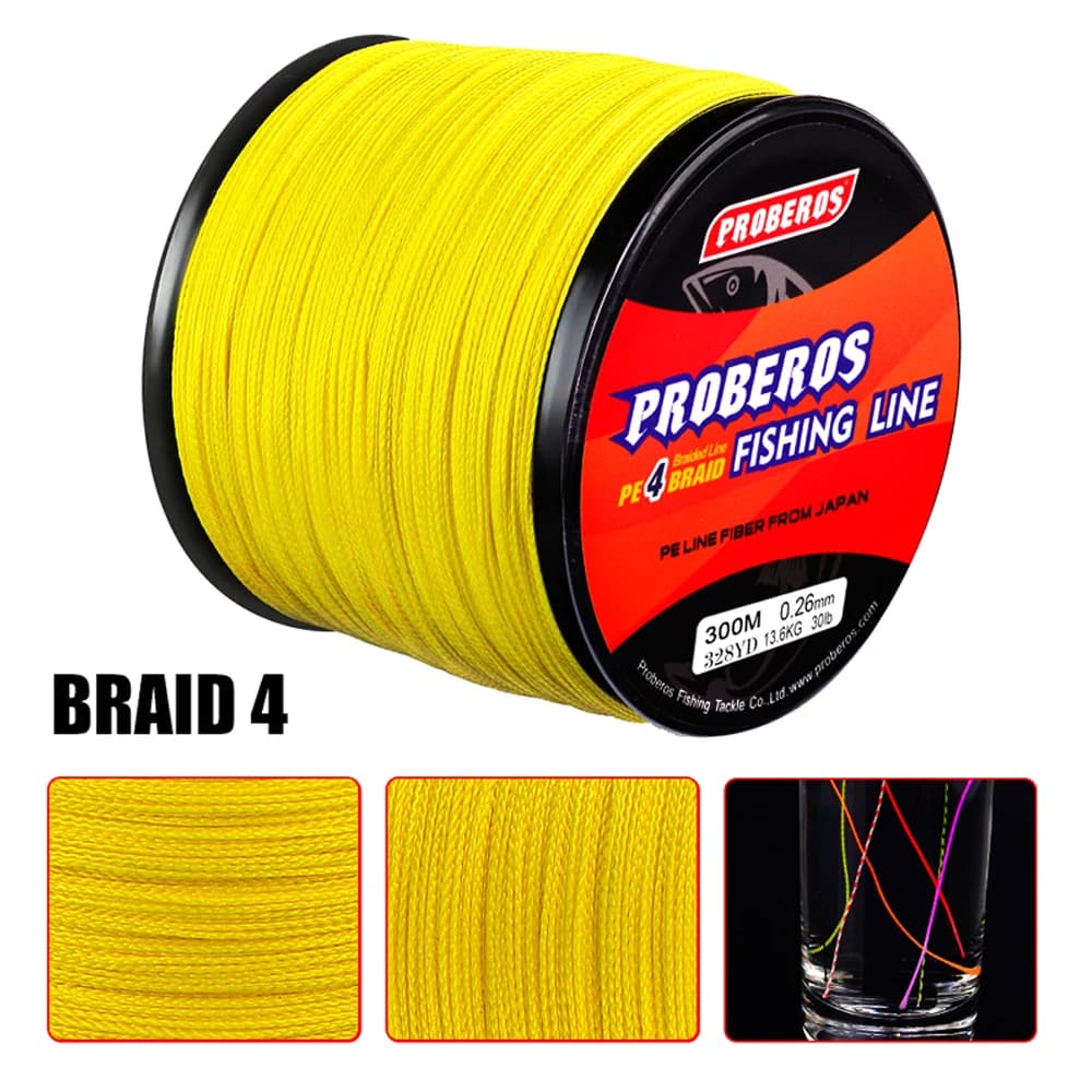 Ligne Proberos 4 brins PE 300/500M ultra-résistante pour lancers longue distance - Grande capacité