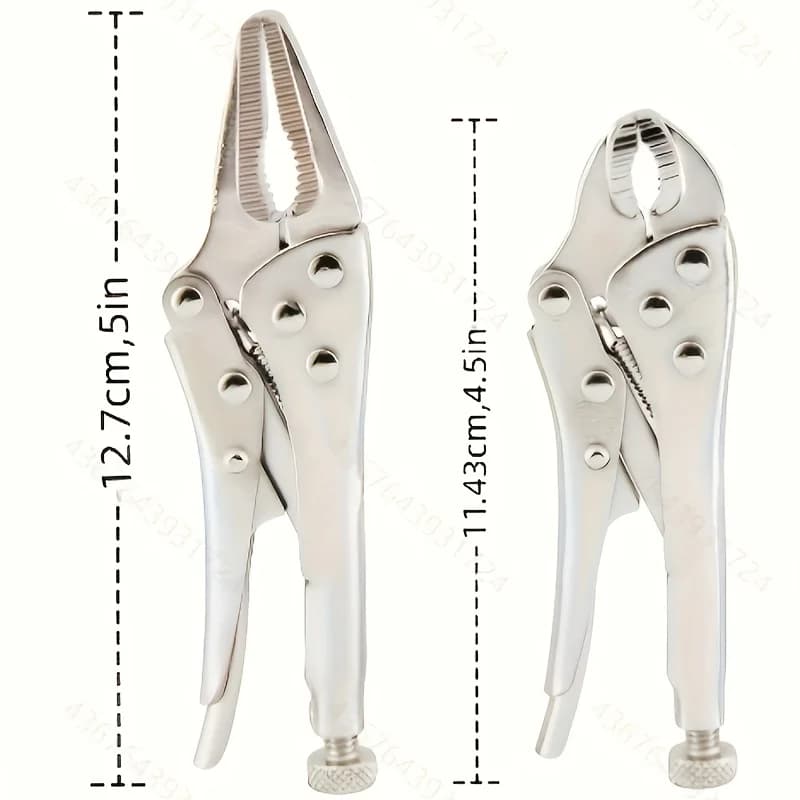 Set 2 pinces serre-joints style vice-grip 5 et 4 pouces - Pinces de serrage pour bricolage pêche
