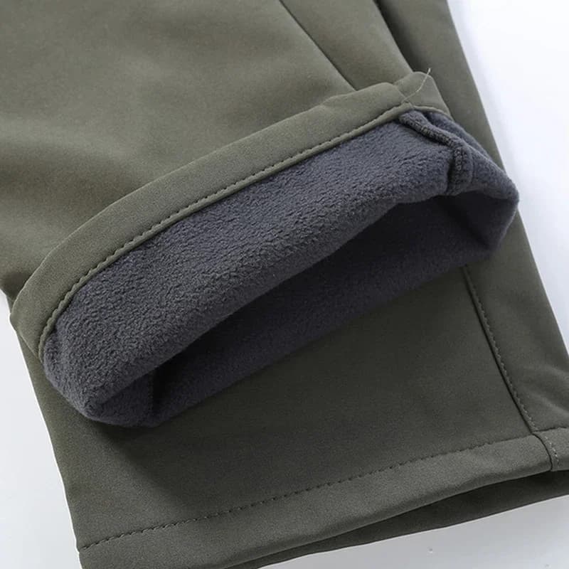 Pantalon stretch imperméable hiver épais polaire - Pêche casual chaud windbreaker sweatpants homme tactique