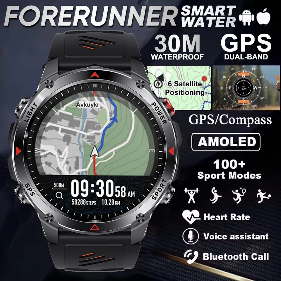 Montre Forerunner 570 GPS écran AMOLED étanche 3ATM boussole altimètre lampe sport smartwatch homme