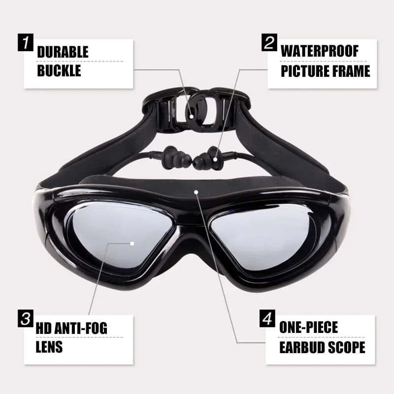 Lunettes de natation correctrices dioptrie -2 à -9 myopie transparentes anti-UV anti-buée sans étui