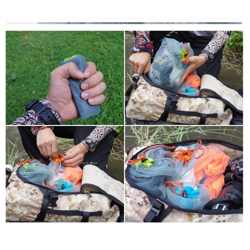 Sac de compression mesh ultraléger pour équipement pêche sport camping randonnée outdoor