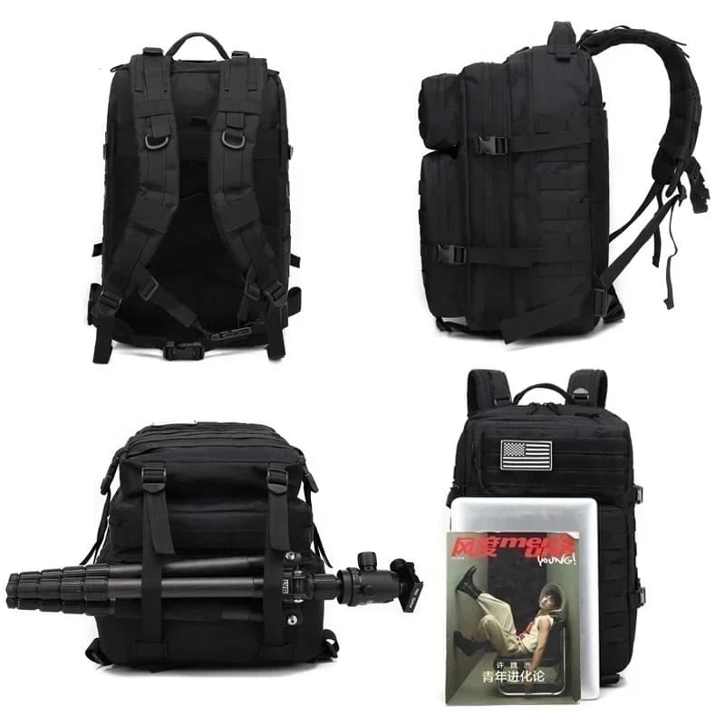 Sac à dos pêche trekking 30L/50L 1000D nylon imperméable - Randonnée chasse camping sport extérieur