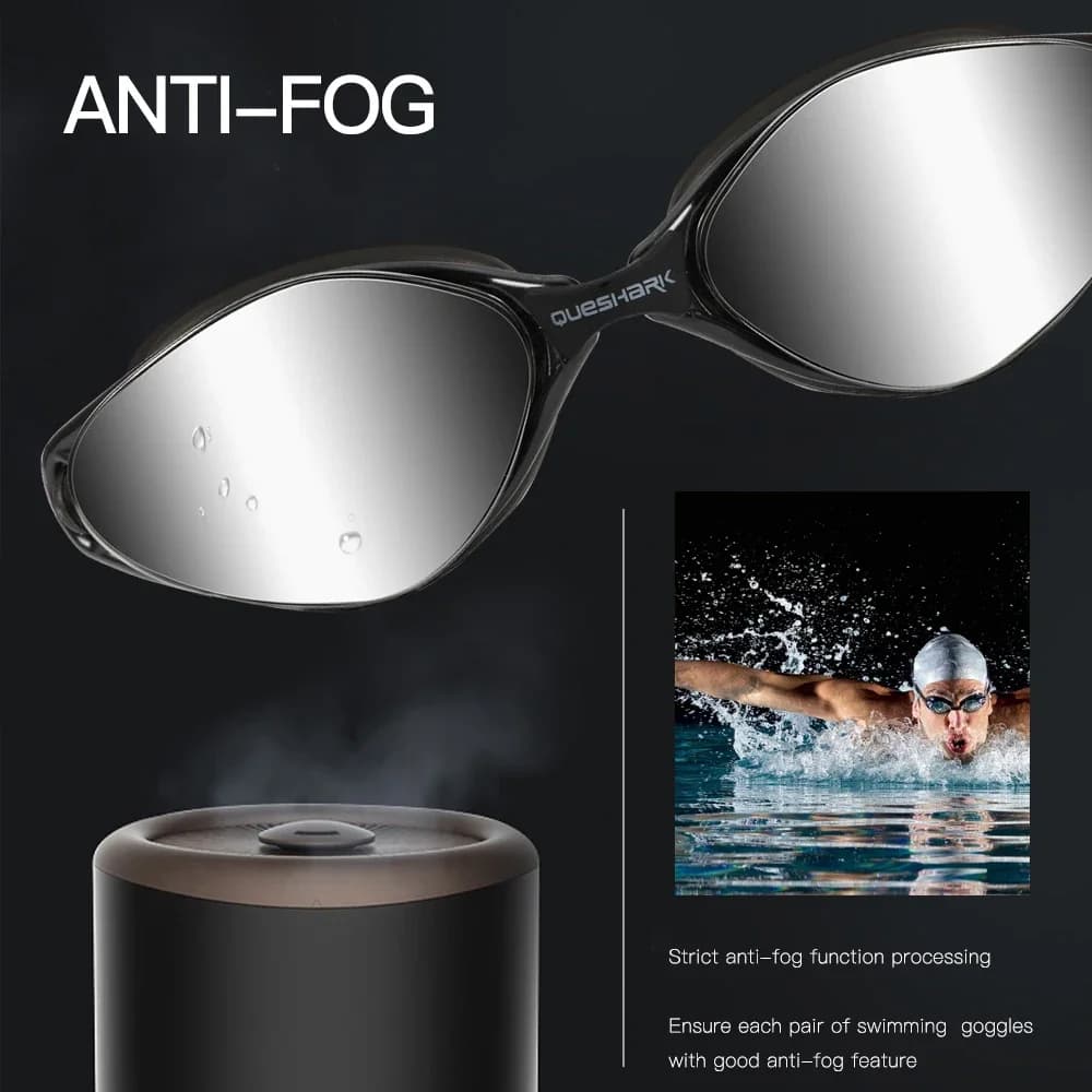 Lunettes de natation QUESHARK anti-buée HD - Kit complet avec boîtier portable pour sports aquatiques