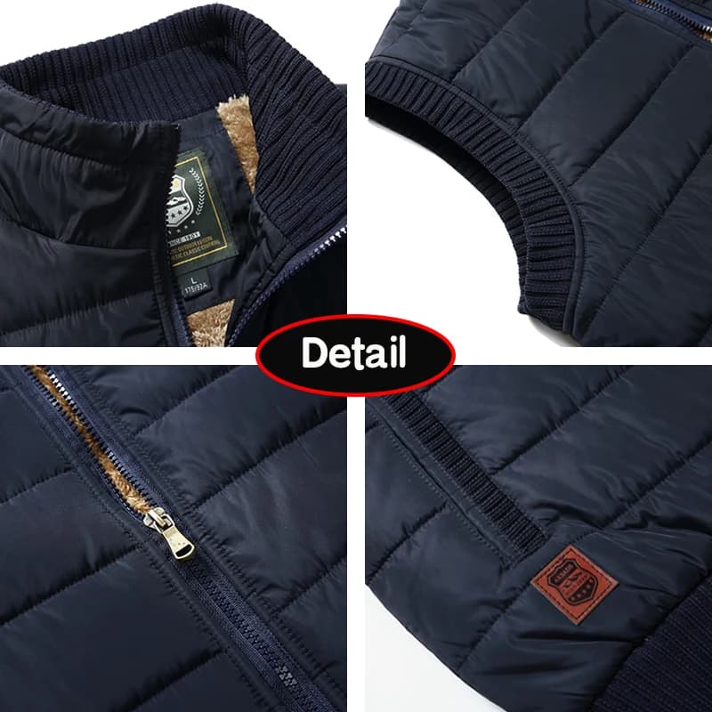 Veste sans manches homme hiver 2024 col montant chaud coupe-vent décontractée extérieur