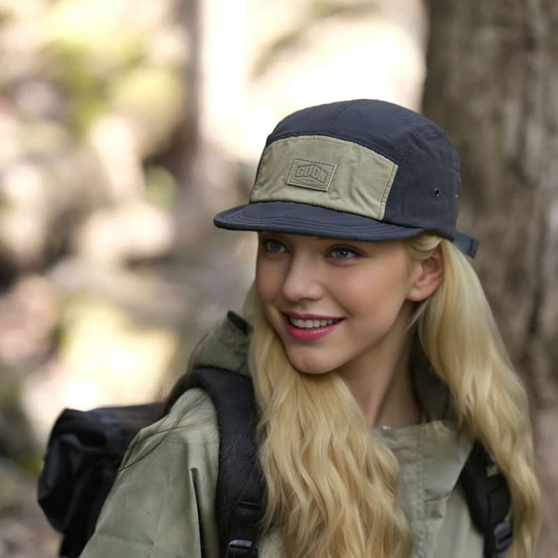 Casquette été fine respirante séchage rapide - Chapeau pêche 5-flap protection solaire courte visière