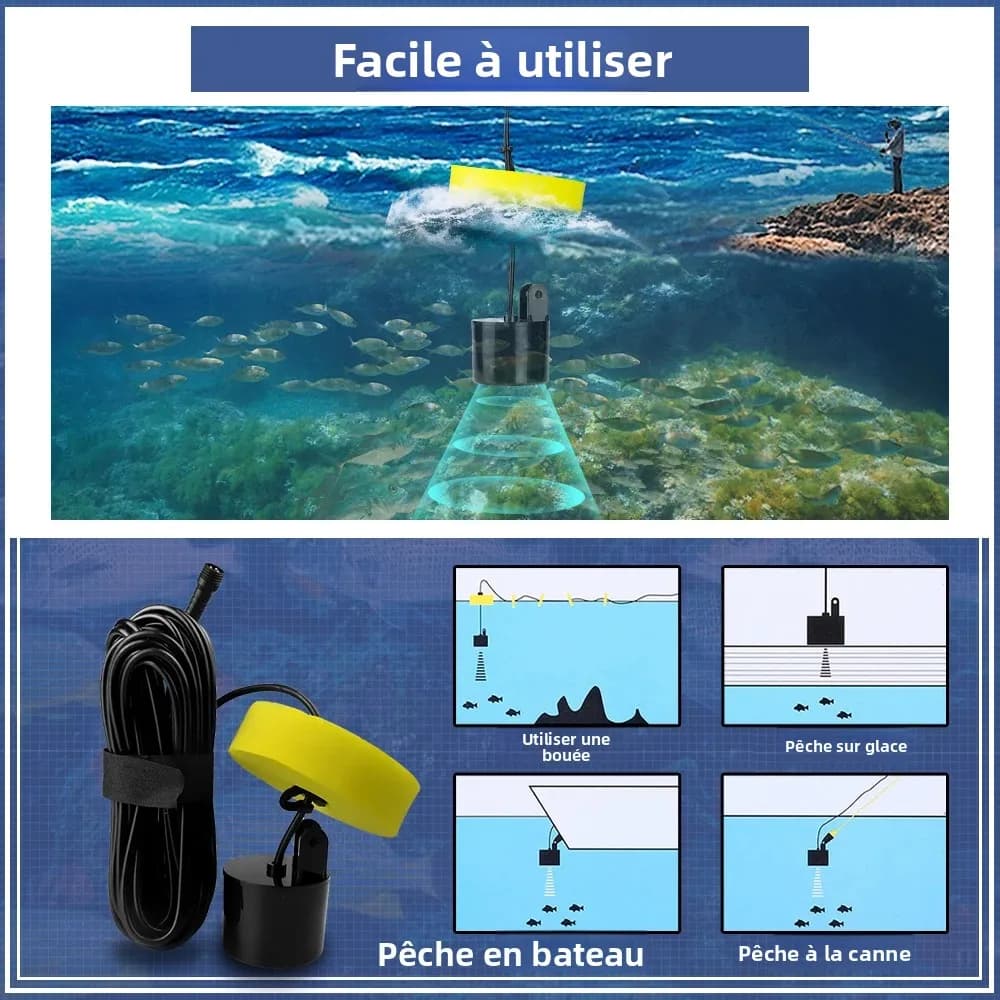 Sonar portable Erchang XF03 détecteur poissons 100m profondeur échosondeur pêche lac mer leurres