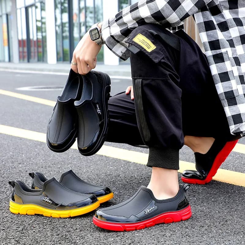 Bottes de pluie anti-dérapantes homme femme semelle caoutchouc tendineuse imperméables printemps automne