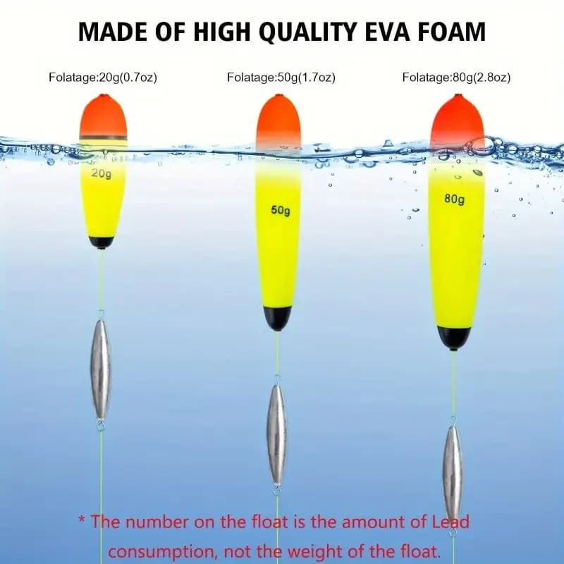 4 flotteurs EVA 10g-120g flottabilité élastique - Boya pêche rocheuse bobber flotador pêche