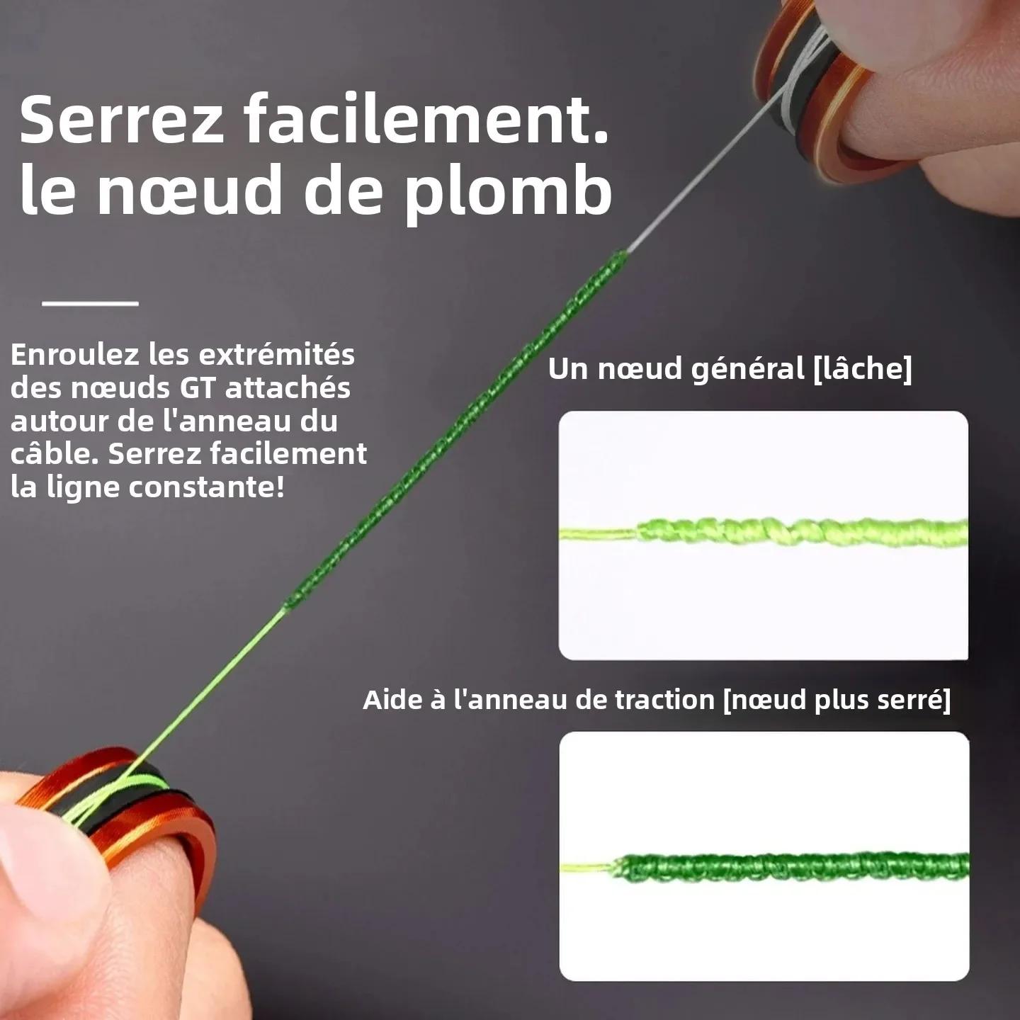 Anneau câble alliage pour coupe-ligne rapide, protection mains et serrage nœuds pêche