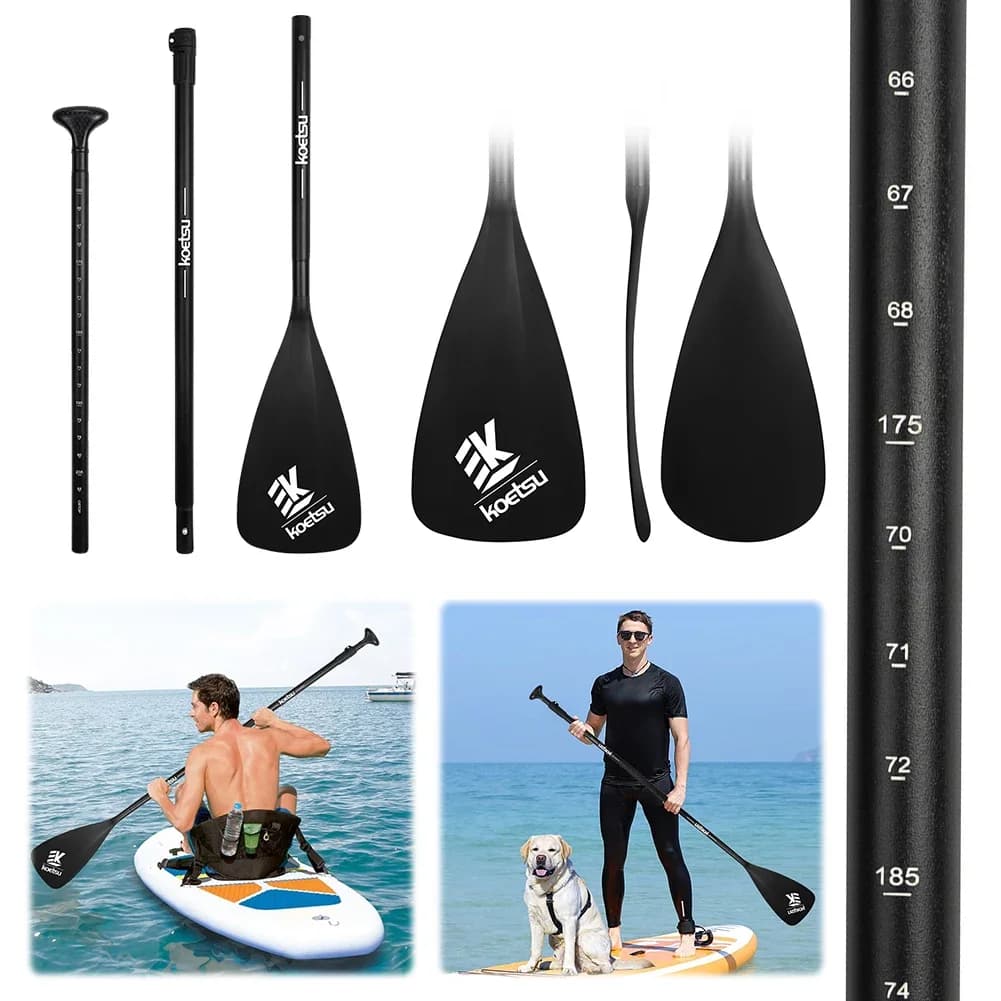 Pagaie SUP 3 pièces réglable en longueur aluminium pour paddle board kayak et canoë gonflable
