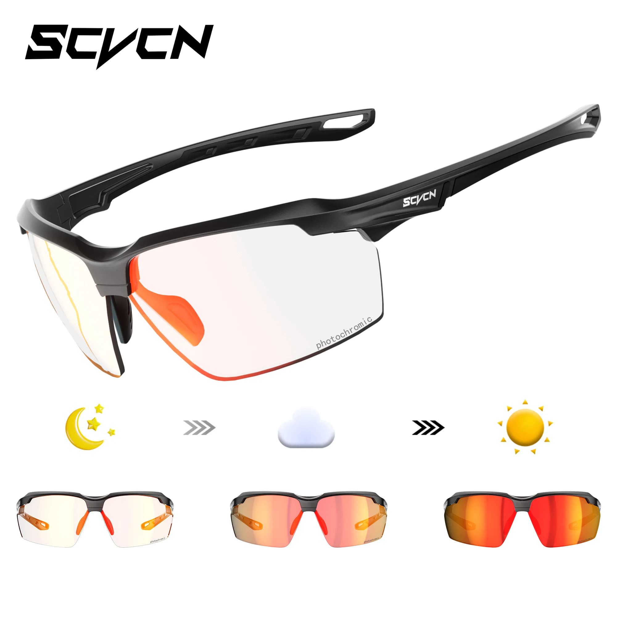 Lunettes photochromiques colorées pour vélo, chasse, airsoft - Mode outdoor et pêche sportive