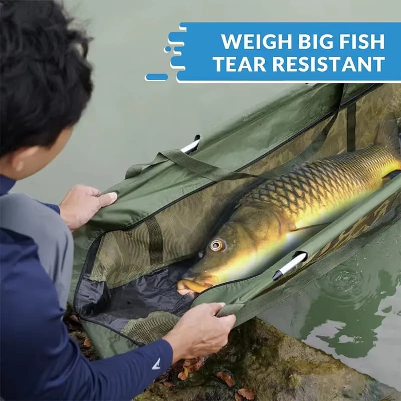 Sac de pesée pour poissons pliable - Filet de mesure pour pêche au bar et poissons carnassiers