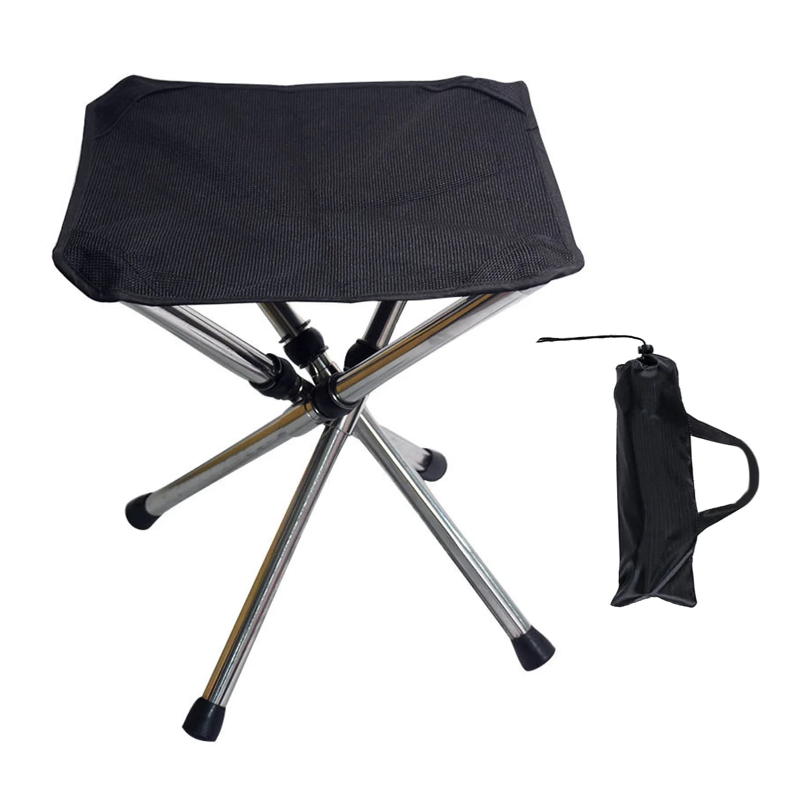 Tabouret de pêche pliant ultraléger en acier inoxydable pour camping et voyage compact