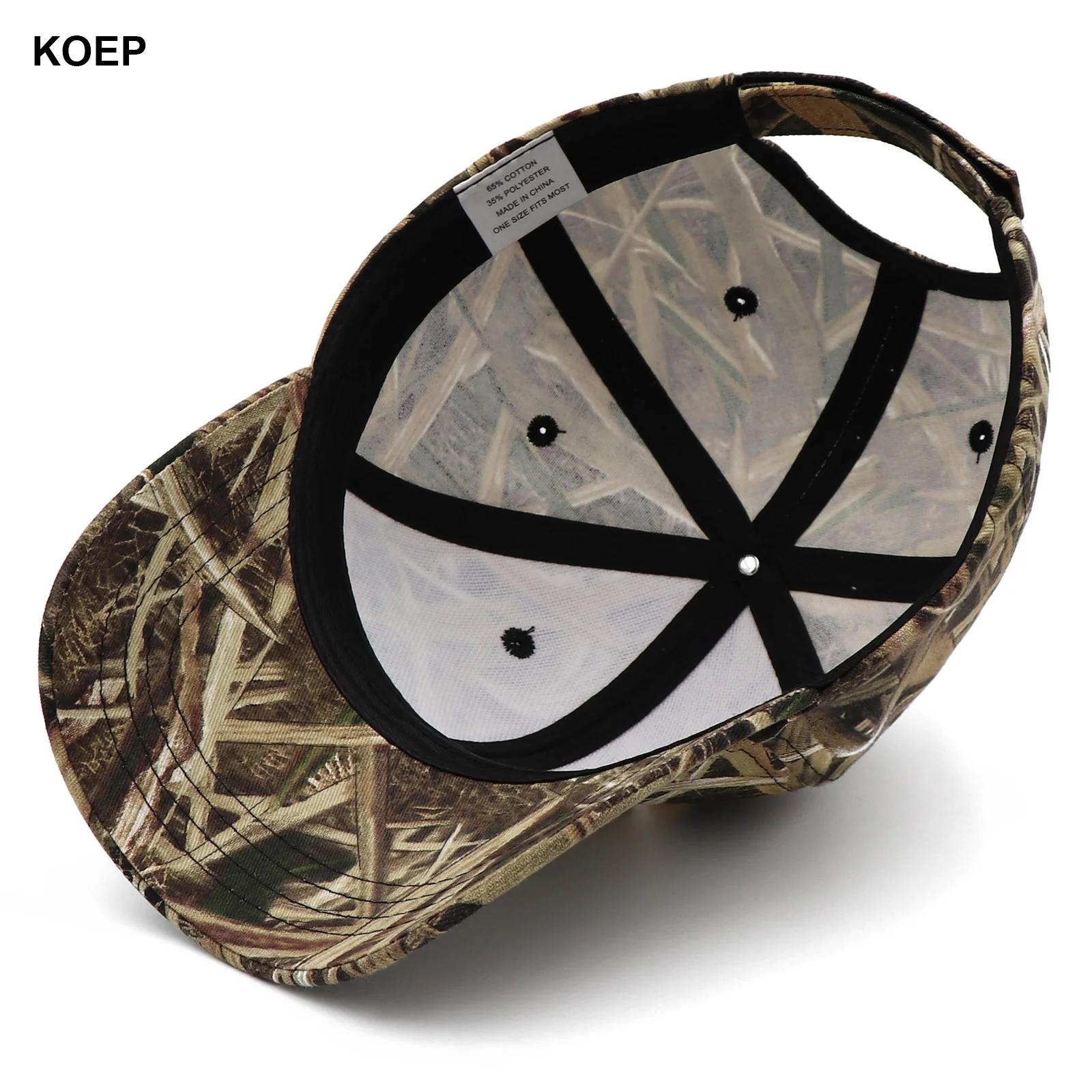 Casquette pêche camouflage roseaux jungle KOEP - Chapeau snapback coton pour pêche en eau douce