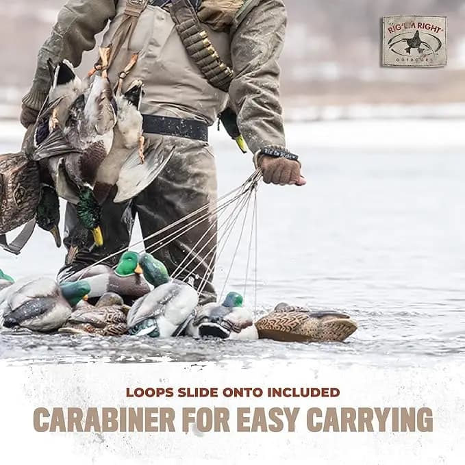 Ensemble leurres canards pour chasse au gibier d'eau - Lignes 3M Outdoors anti-embrouille avec ancres