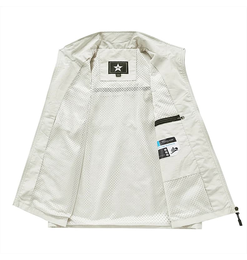 Veste sans manches pêche homme été respirante multi-poches cargo loose décontractée