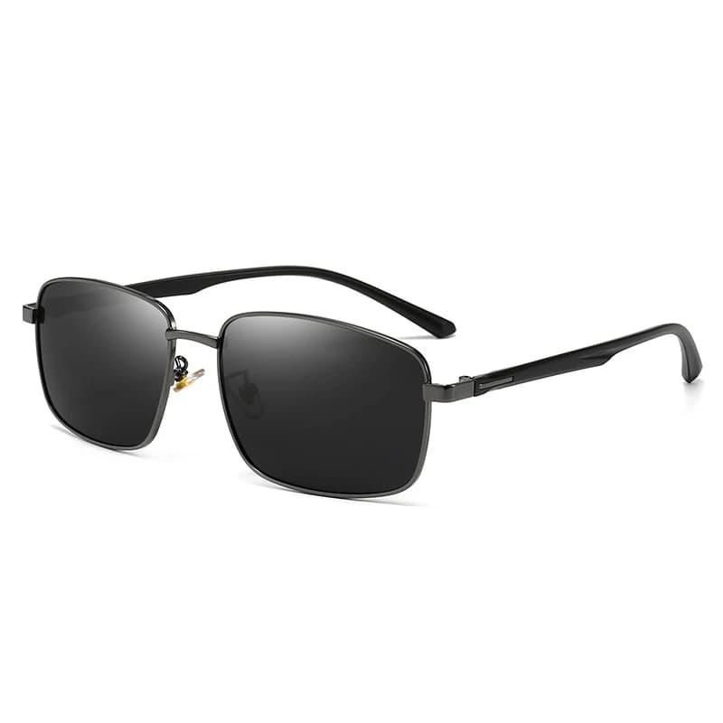 Lunettes de soleil polarisées luxe métal carré surdimensionnées homme - protection UV professionnelle 5027