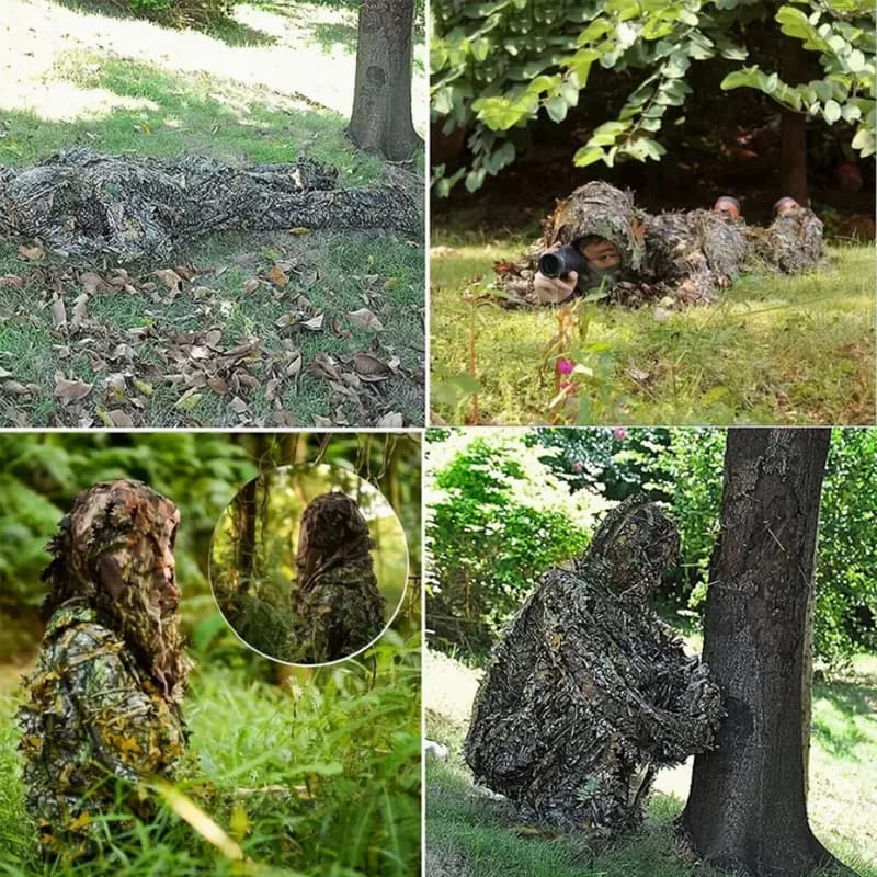 Combinaison camouflage 3D pêche - Tenue polyvalente saisons pêche photographie