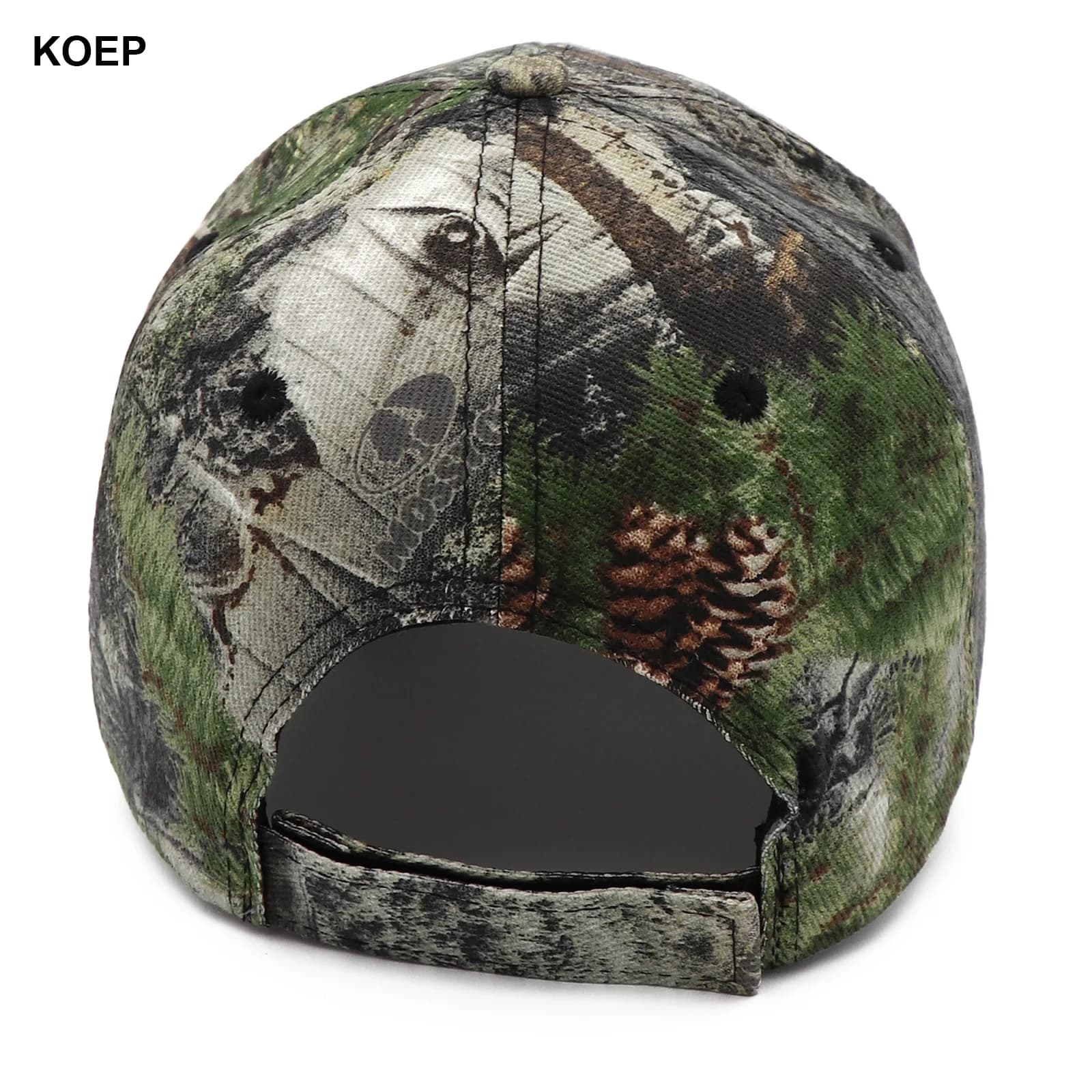 Casquette baseball camouflage KOEP KBMO7 pour pêche outdoor - Design feuilles de roseaux