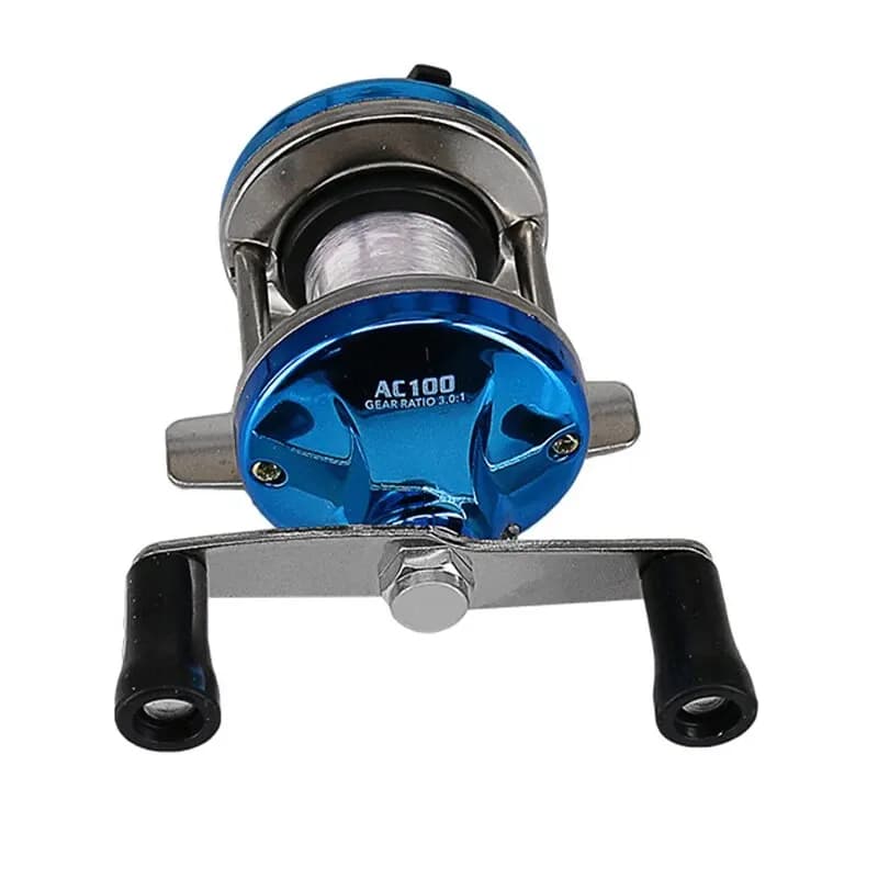 Moulinet mini hiver pêche glace 2024 double bascule métal corps principal avec ligne