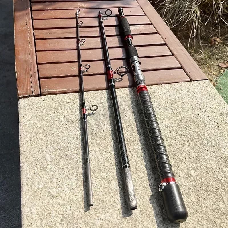 Canne pêche surf travel 3 brins carbone 1.8m 2.1m puissance 30-50lb pour jigging trolling