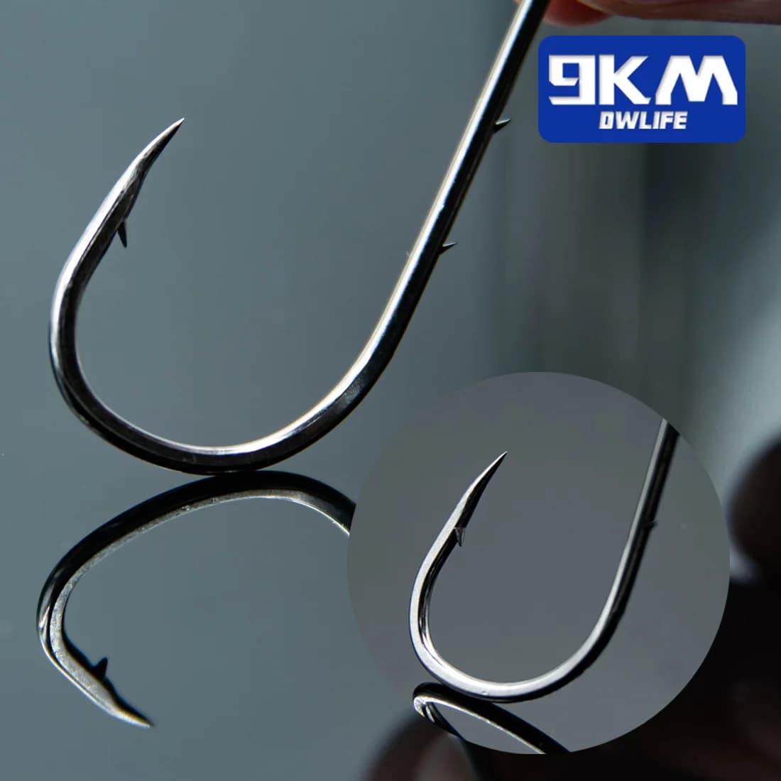 Hameçons baitholder pour carp fishing avec appât vivant, tige longue et bec anti-décrochage - Lot de 9KM