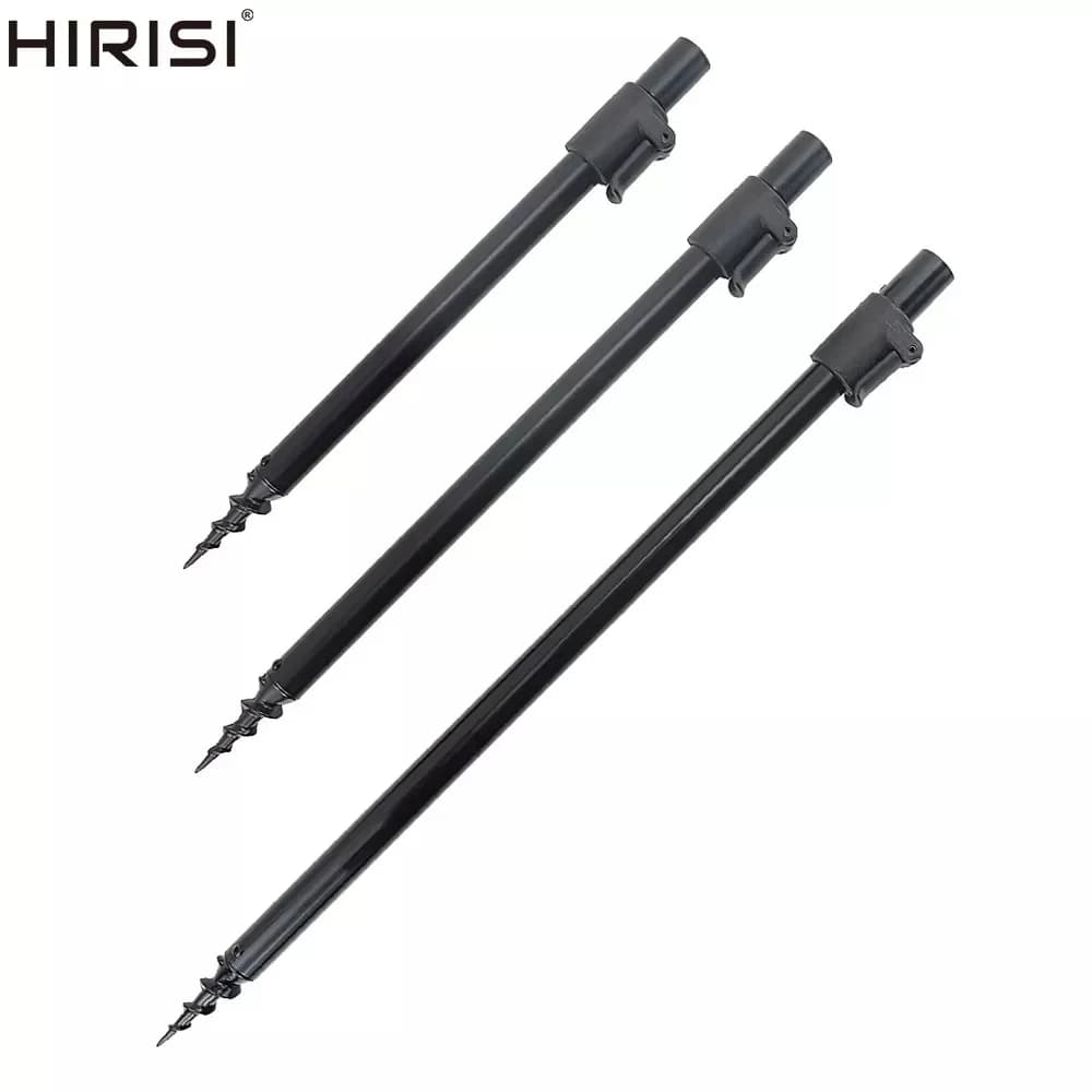 Support cannes Hirisi 2 pièces aluminium : rod pod stable pour pêche carpe depuis la berge confortable