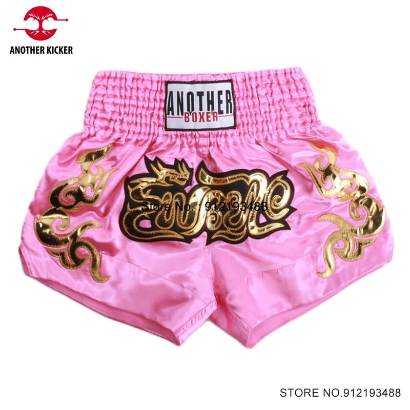 Short de boxe Muay Thai 2024 brodé pour entraînement, combat et arts martiaux homme femme enfant