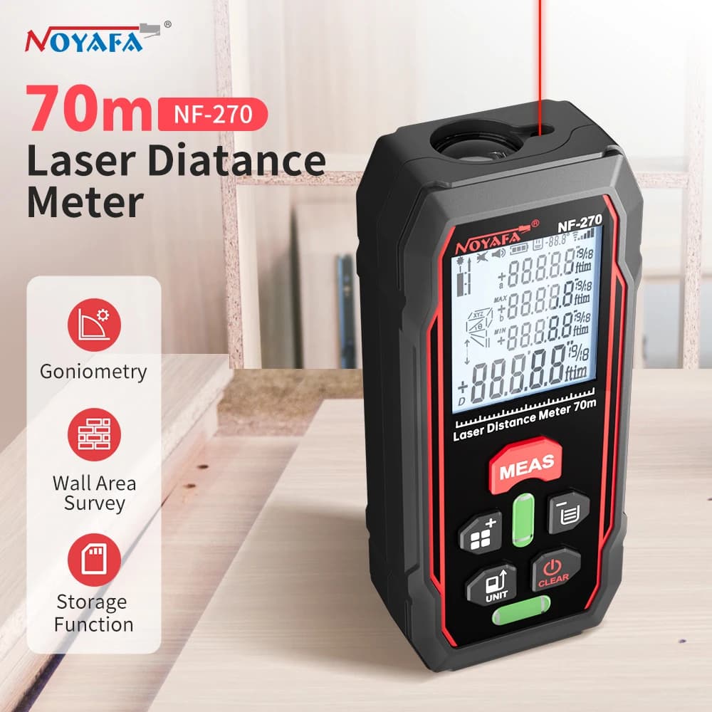 Télémètre laser mini NOYAFA 70m portable pour mesures précises en pêche et bricolage